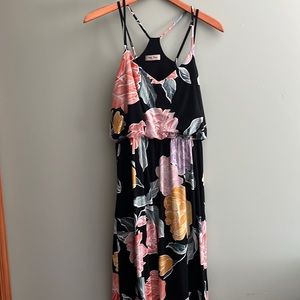 Flowered Maternity Maxi Dress